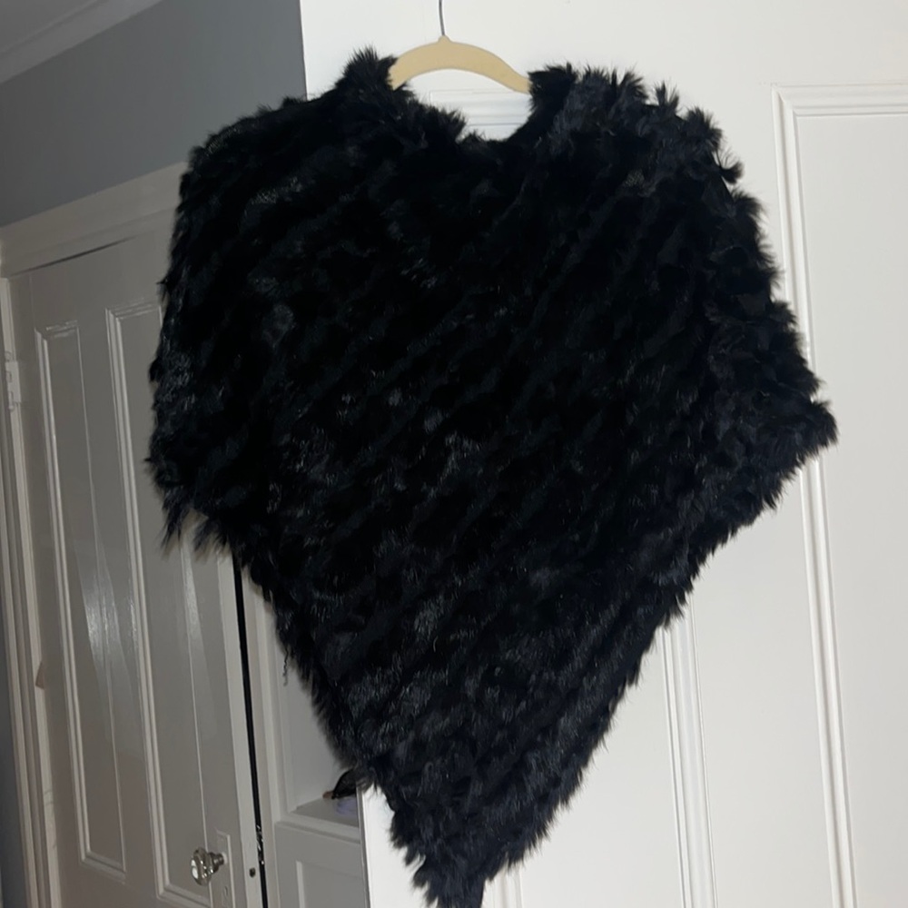 Rabbit fur poncho